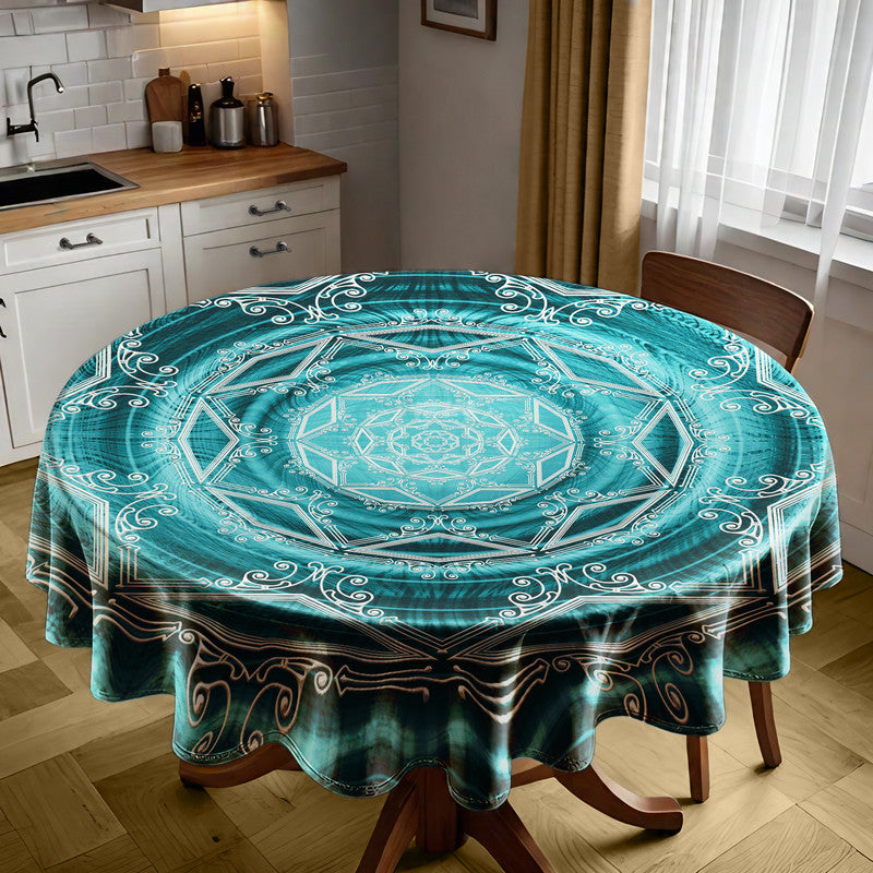 Lotus Mandala Round Tablecloth