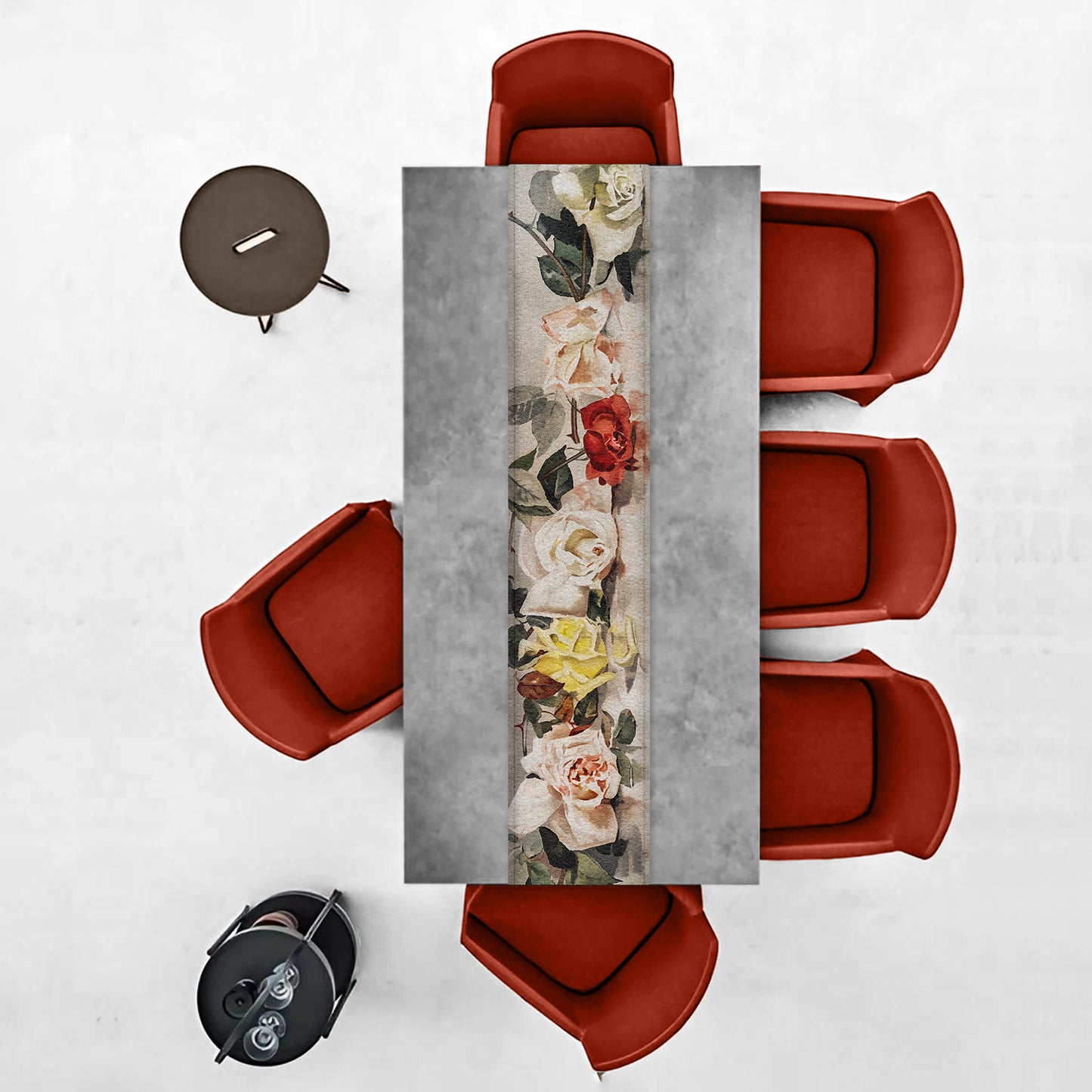 Abstract Arrangement of Different Flowers Table Runner By Mark van Vuuren