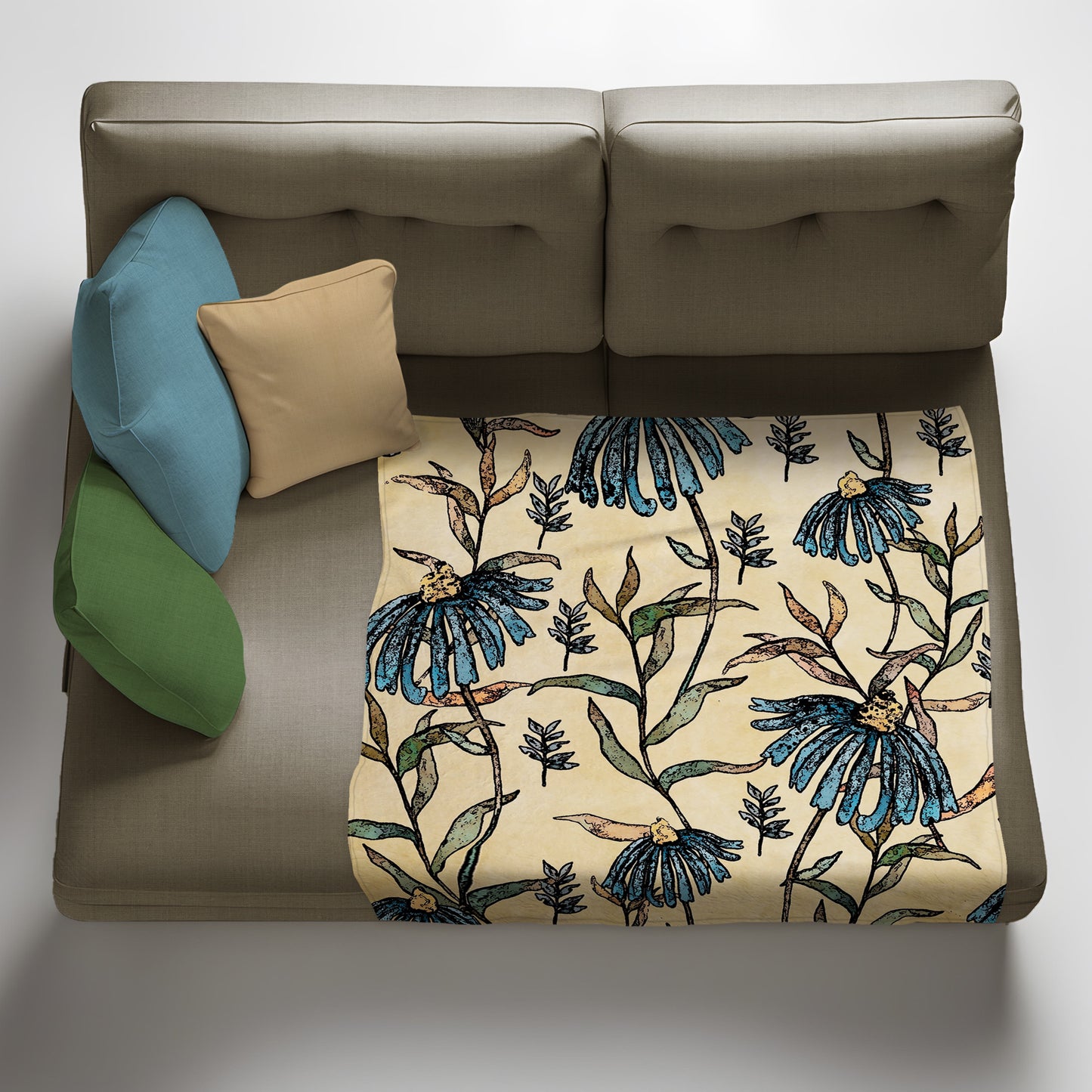 Blue Flowers Light Weight Fleece Blanket By Mark van Vuuren