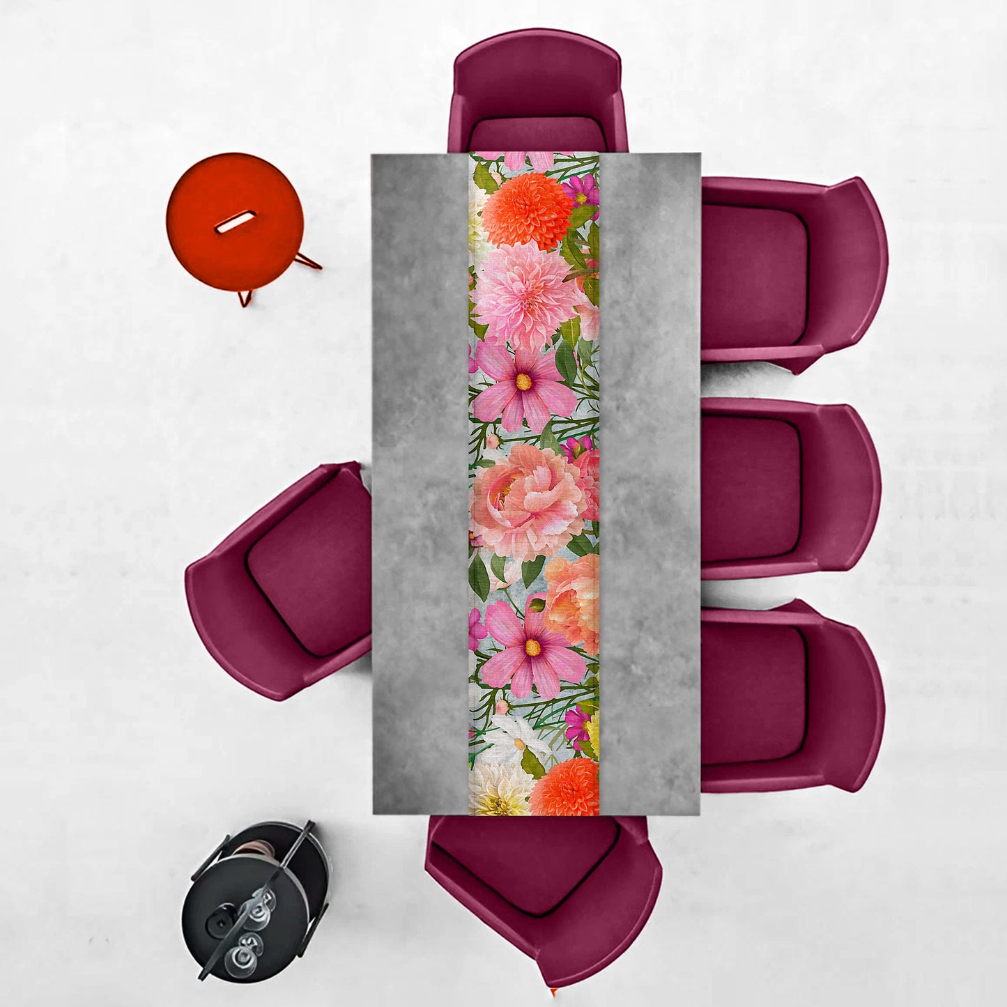 Canvas Texture Mix of Flowers Table Runner By Mark van Vuuren