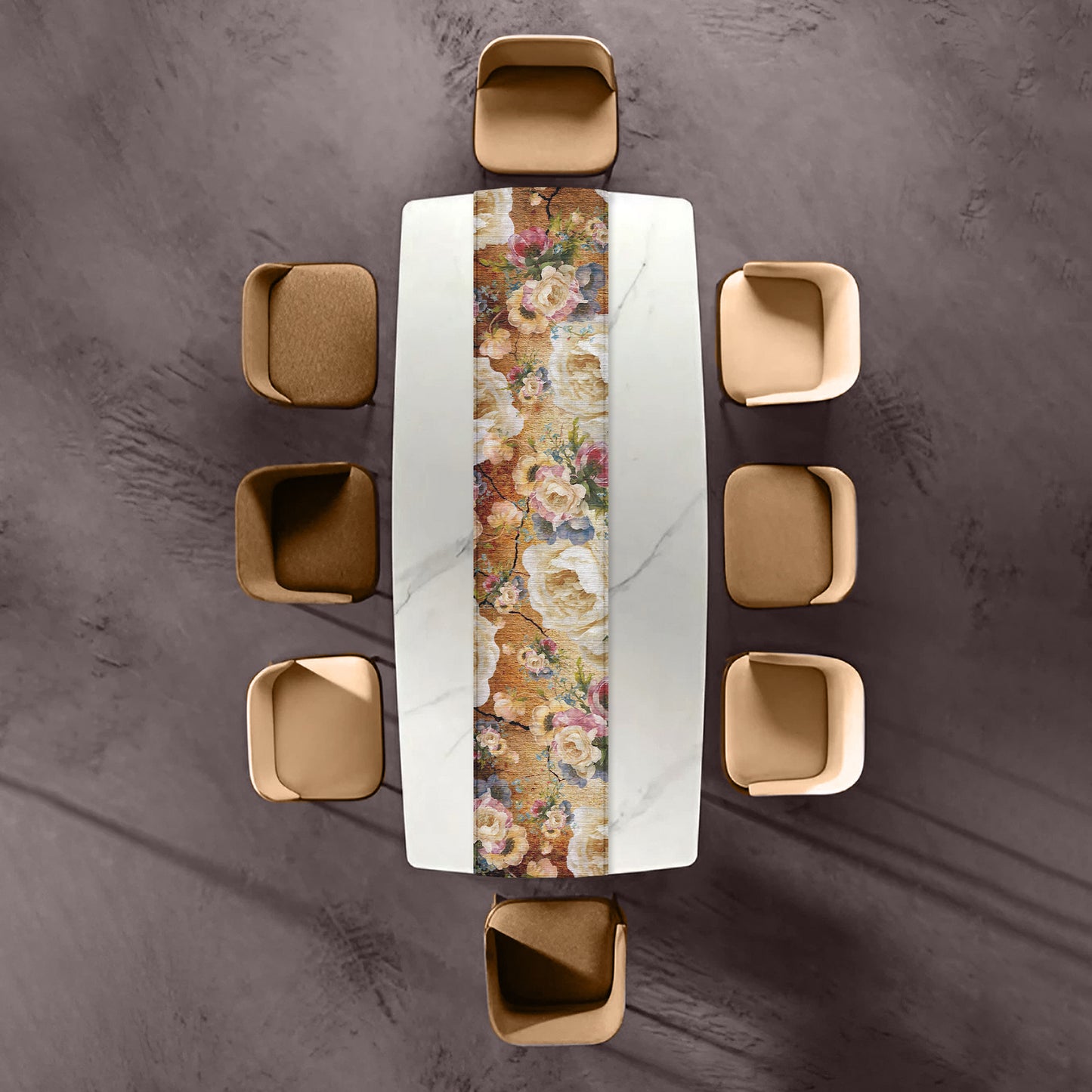 Golden Floral Pattern Table Runner By Mark van Vuuren