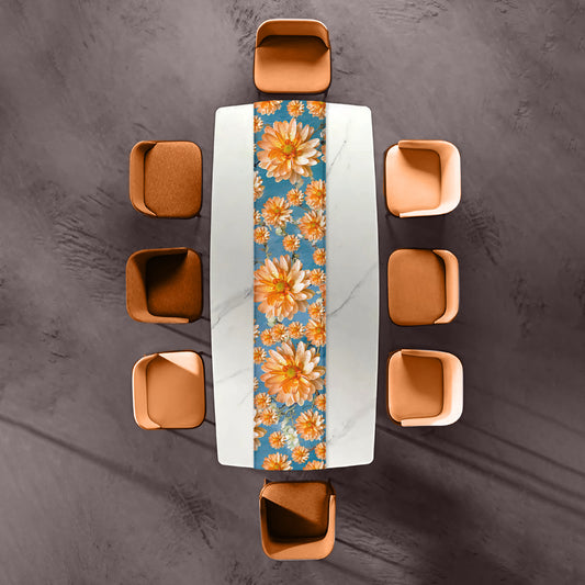 Orange Floral Pattern Table Runner By Mark van Vuuren