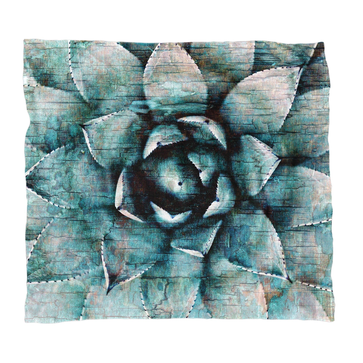 Rustic Blue Succulent Light Weight Fleece Blanket By Mark van Vuuren