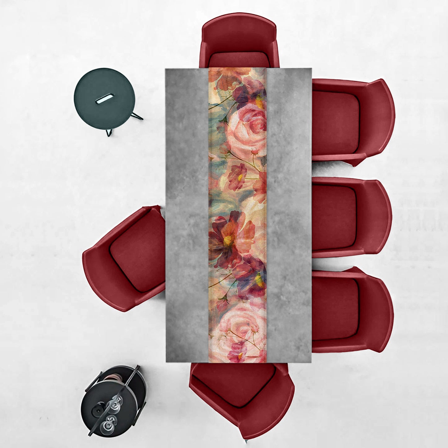 Soft Cosmos & Rose Pattern Table Runner By Mark van Vuuren