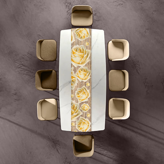 Yellow Roses Pattern Table Runner By Mark van Vuuren