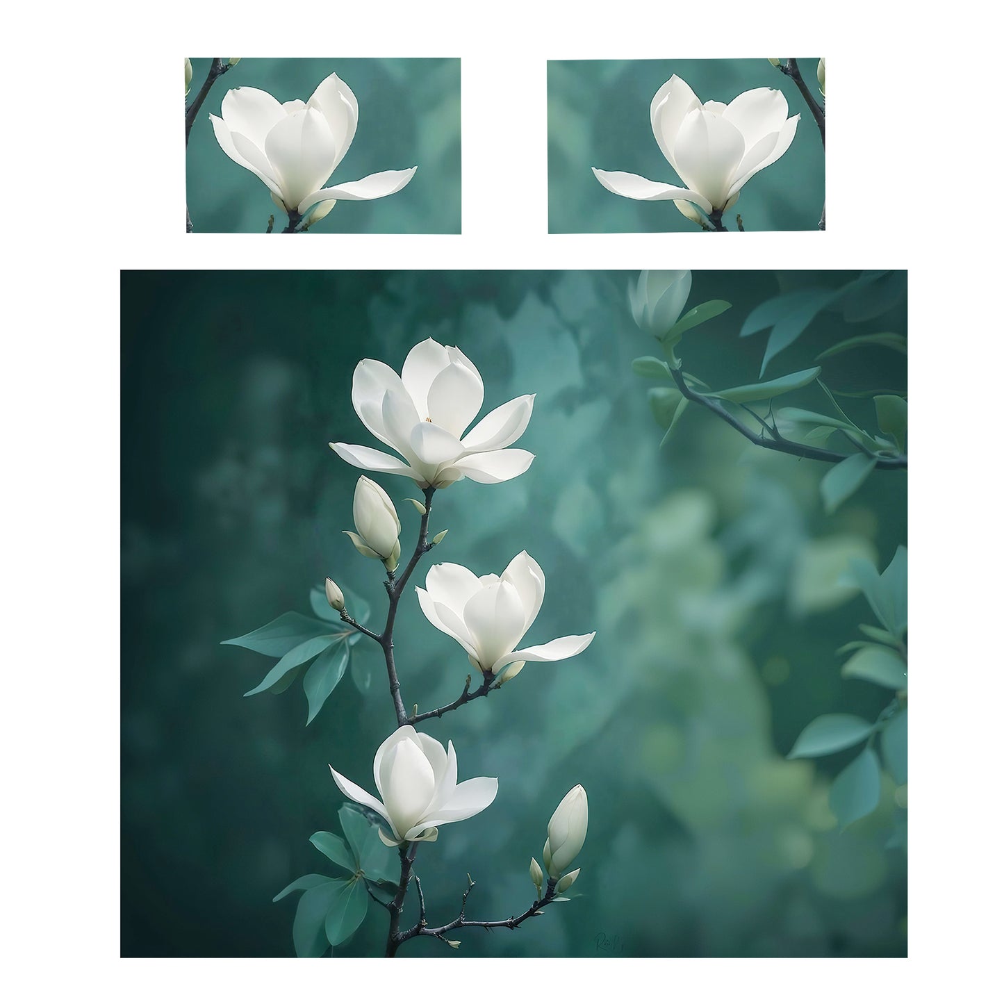 Magnolia Bride Duvet Cover Set