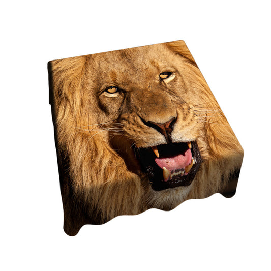 Male Lion Square Tablecloth By Fanie Heymans