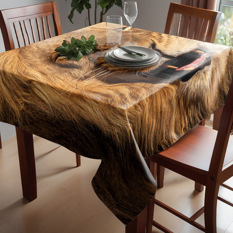 Male Lion Square Tablecloth By Fanie Heymans