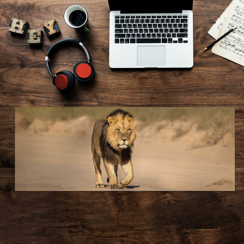 Male Lion Left Desk Pad by Fanie Heymans
