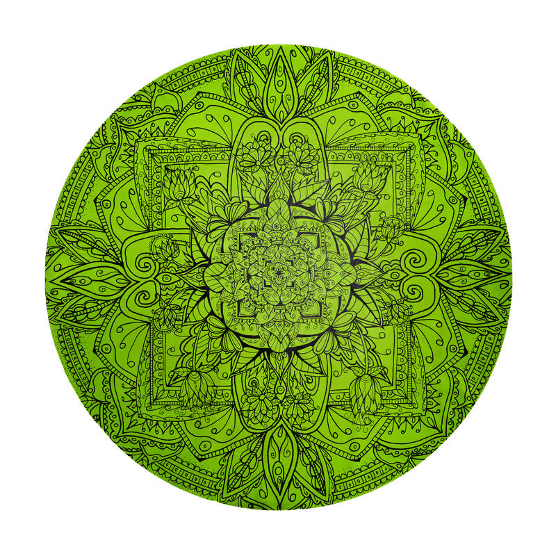 Mandala Green Floral Round Tablecloth