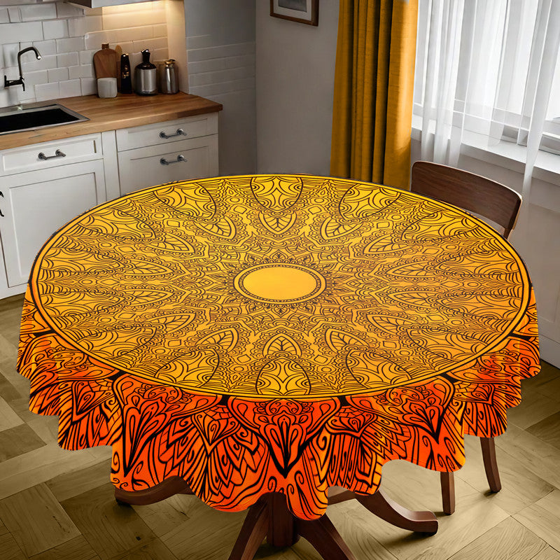 Mandala Sun Dance Round Tablecloth