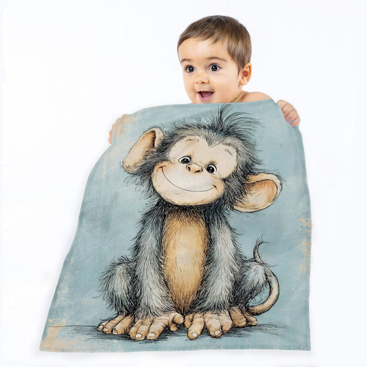 Manfred Monkey Toddler Fleece Blanket