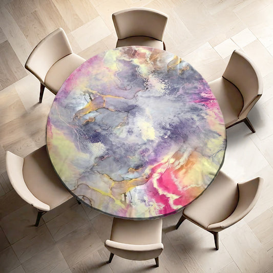 Marble Haze Round Tablecloth