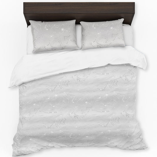 Marble Silver Veins Duvet Cover Set