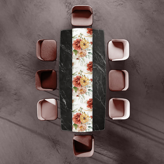 Maroon Tone Flowers Table Runner by Mark van Vuuren