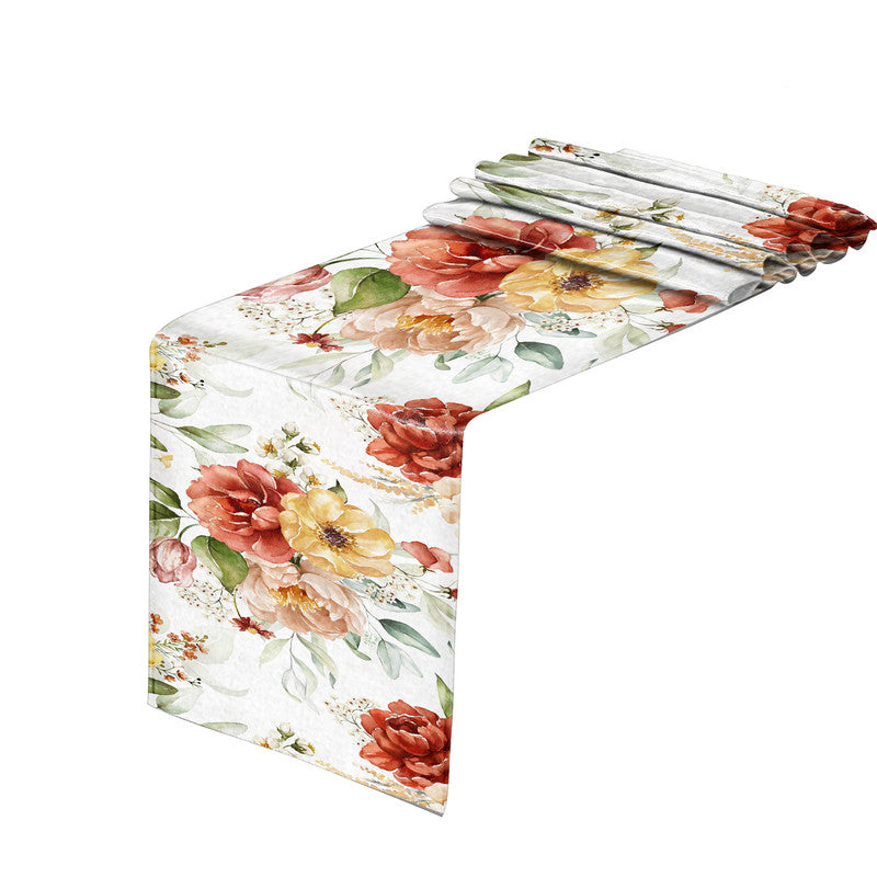 Maroon Tone Flowers Table Runner by Mark van Vuuren
