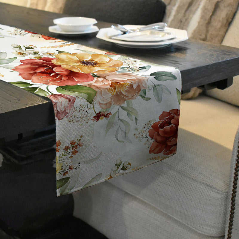 Maroon Tone Flowers Table Runner by Mark van Vuuren
