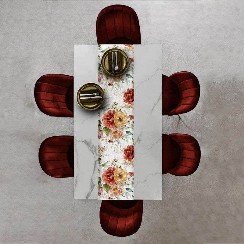 Maroon Tone Flowers Table Runner by Mark van Vuuren