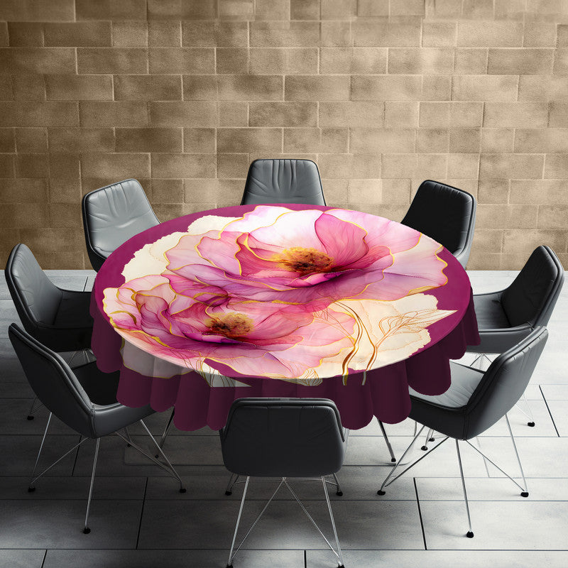 Mauve Rose Round Tablecloth