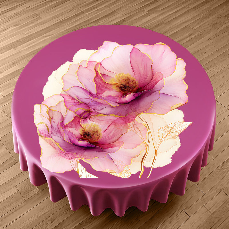 Mauve Rose Round Tablecloth