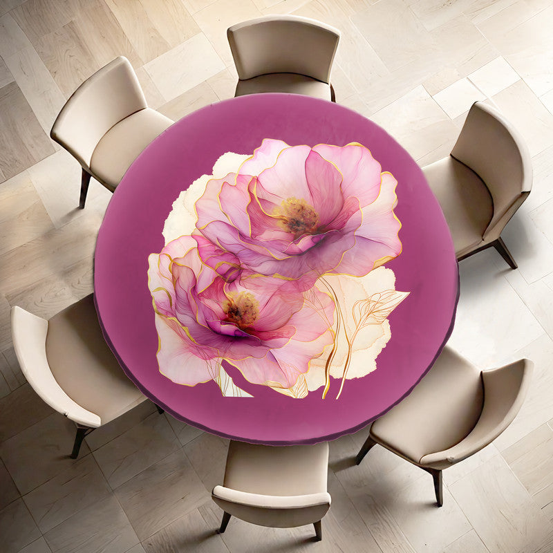 Mauve Rose Round Tablecloth