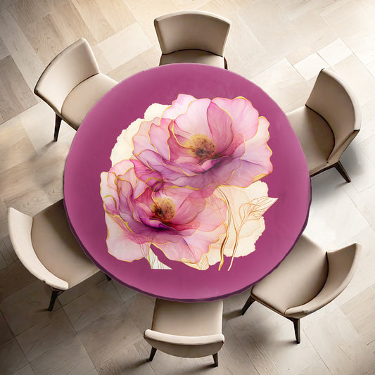 Mauve Rose Round Tablecloth