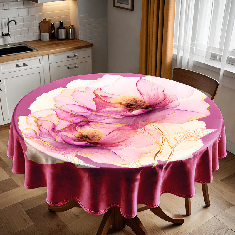 Mauve Rose Round Tablecloth