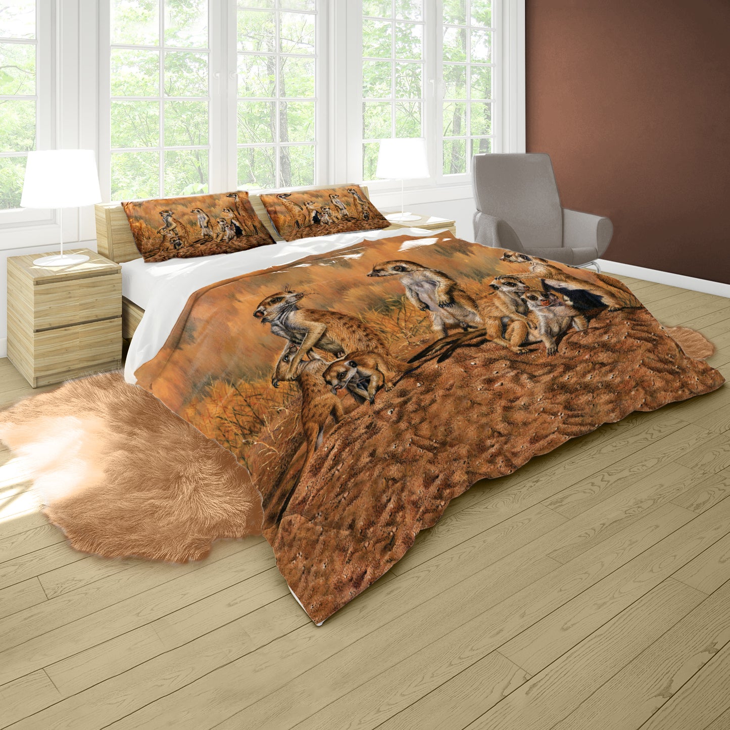 Meerkats Duvet Cover Set by Delene Lambert
