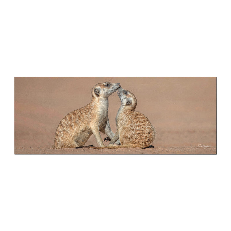 Meerkat Baby with Mom Large Desk Pad By Fanie Heymans
