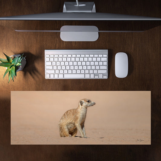 Meerkat Female Large Desk Pad by Fanie Heymans