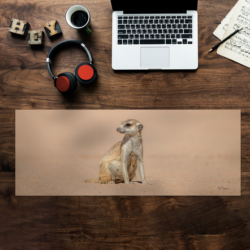 Meerkat Portrait Right Desk Pad by Fanie Heymans