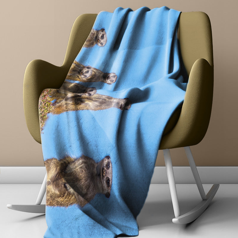 Meerkat Stare Light Weight Fleece Blanket by Fanie Heymans