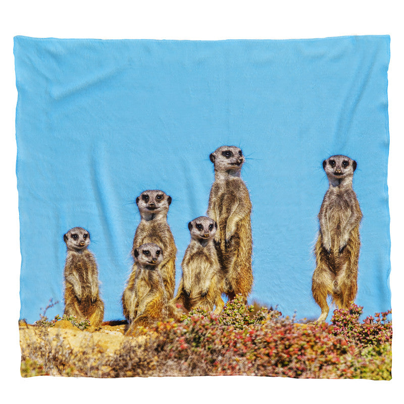 Meerkat Stare Light Weight Fleece Blanket by Fanie Heymans