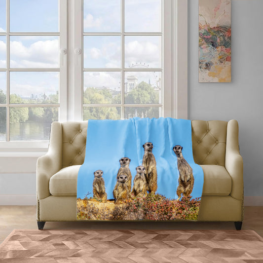 Meerkat Stare Light Weight Fleece Blanket by Fanie Heymans