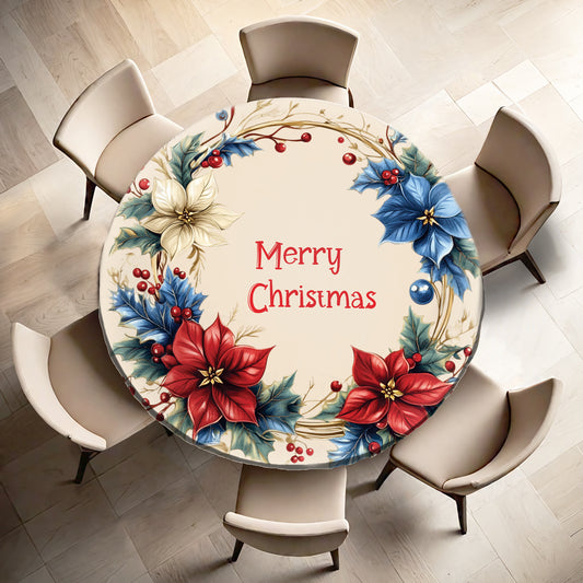 Merry Christmas Round Tablecloth