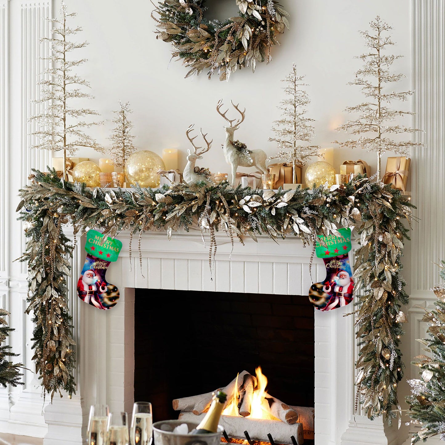 Happy Santa Christmas Gift Stockings
