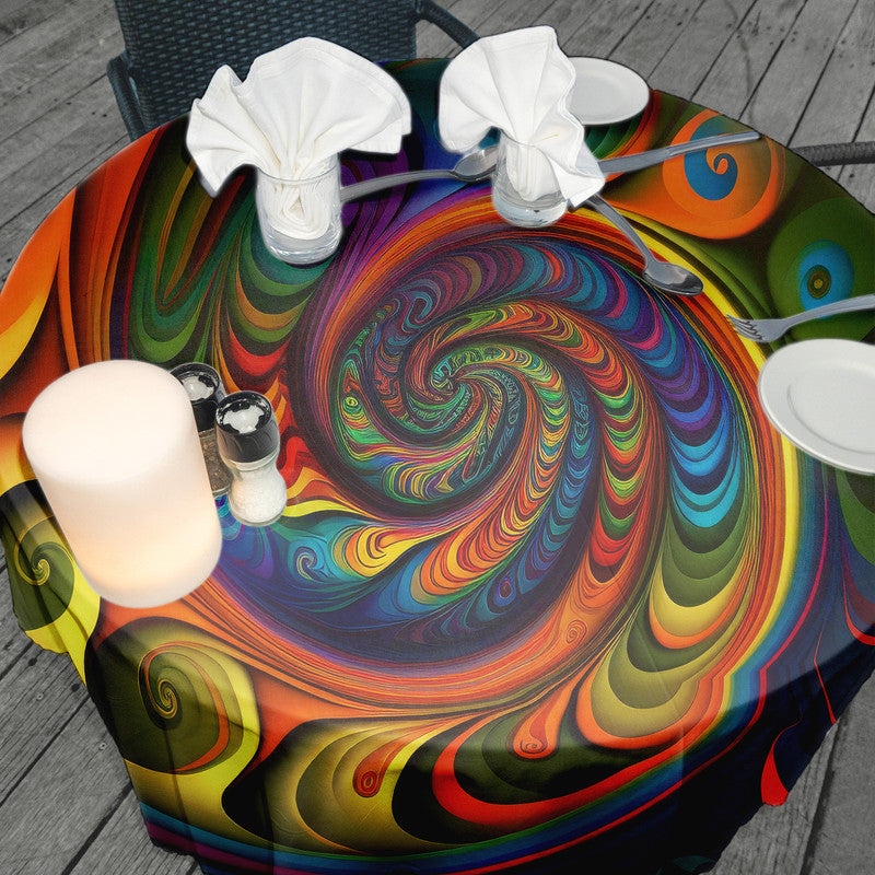 Mesmerizing Spiral Round Tablecloth