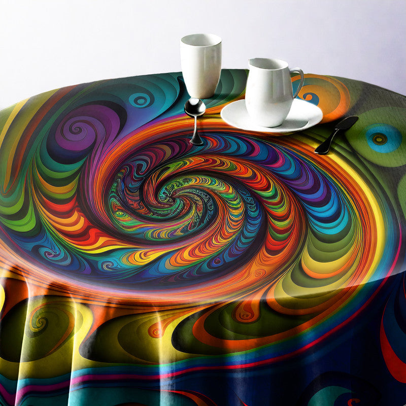 Mesmerizing Spiral Round Tablecloth