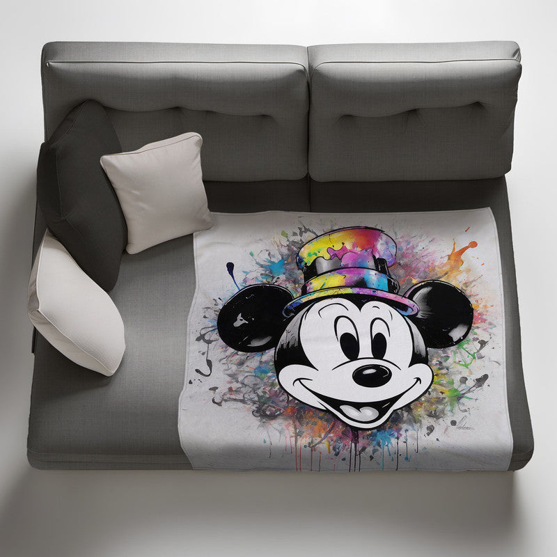 Mickey Splash Steamboat Willie Light Weigt Fleece Blanket By Nathan Pieterse