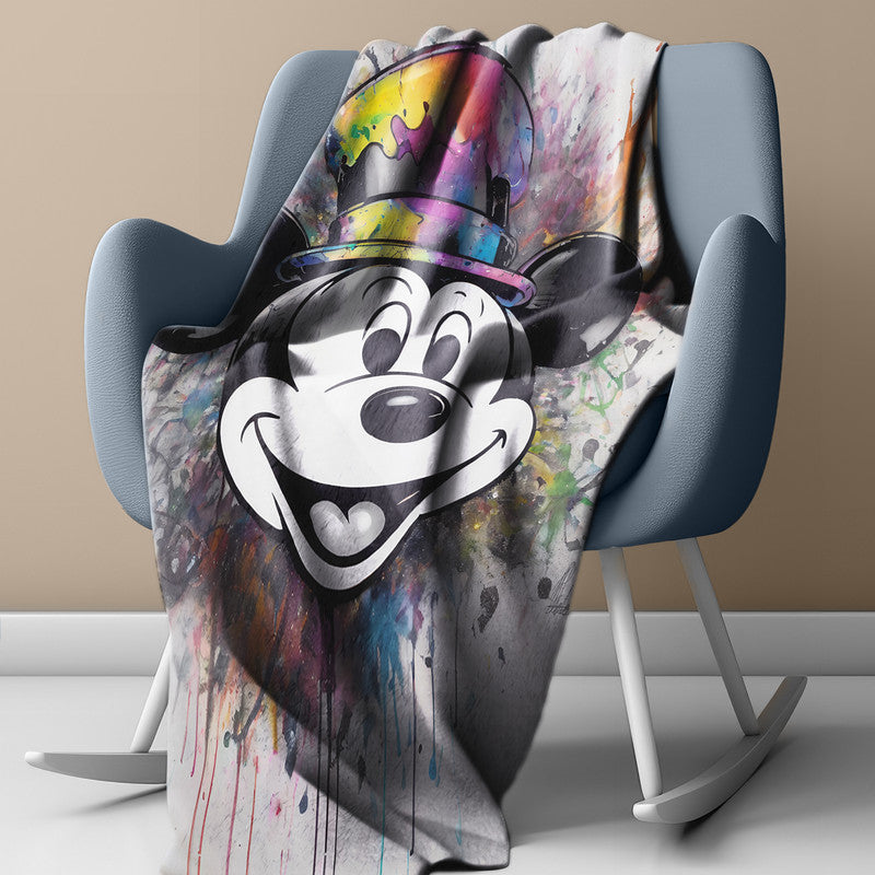 Mickey Splash Steamboat Willie Light Weigt Fleece Blanket By Nathan Pieterse