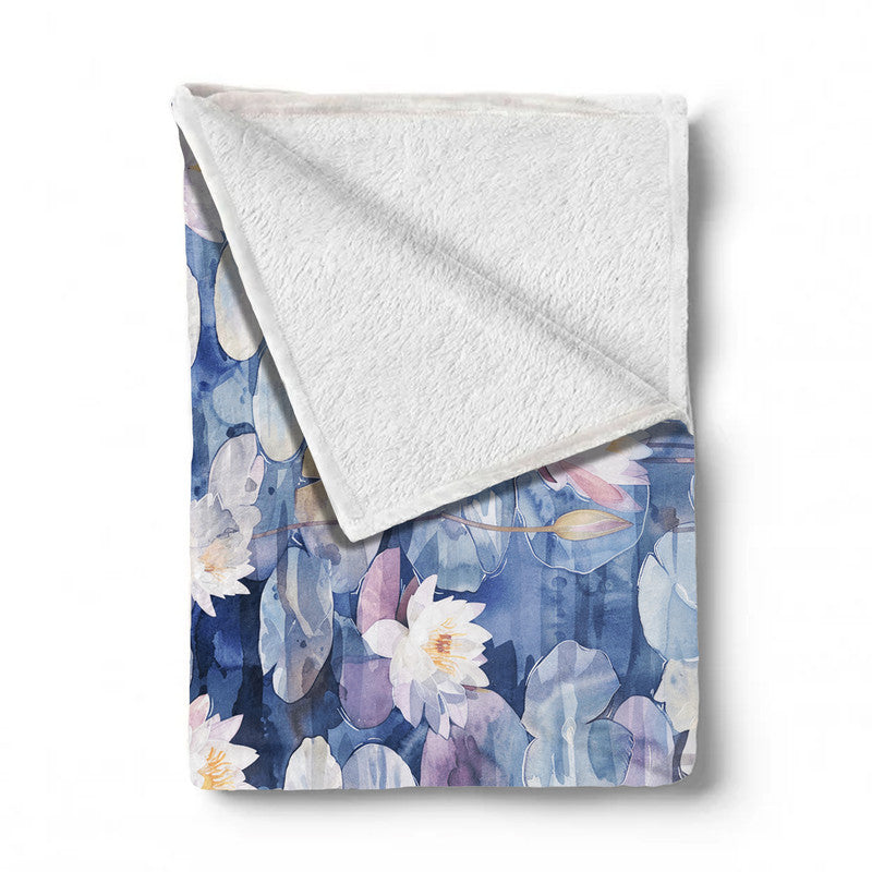 Midnight Lilies Light Weight Fleece Blanket