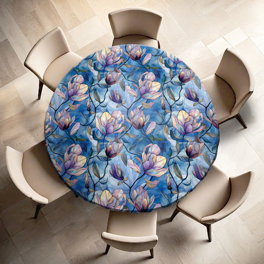 Midnight Magnolia Round Tablecloth