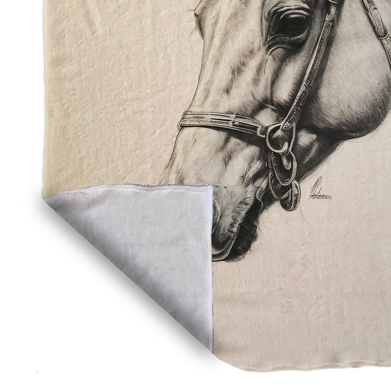 Midnight Majesty Horse Light weightFleece Blanket By Nathan Pieterse