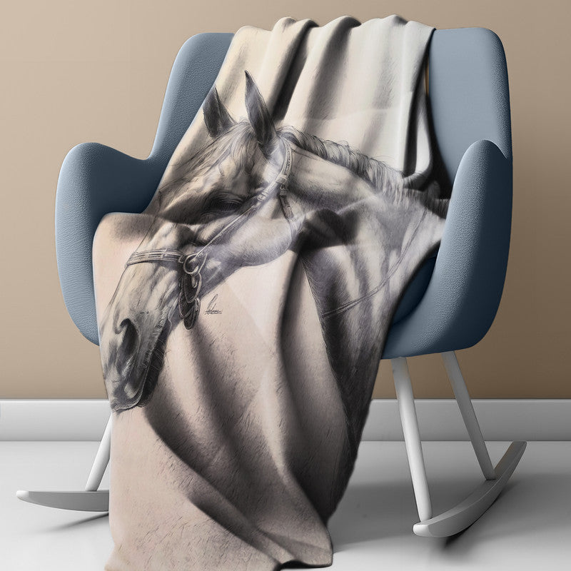 Midnight Majesty Horse Light weightFleece Blanket By Nathan Pieterse