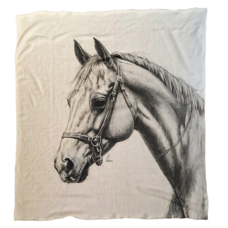 Midnight Majesty Horse Light weightFleece Blanket By Nathan Pieterse