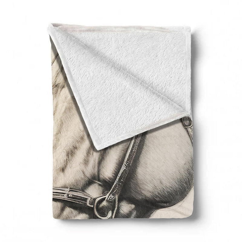 Midnight Majesty Horse Light weightFleece Blanket By Nathan Pieterse