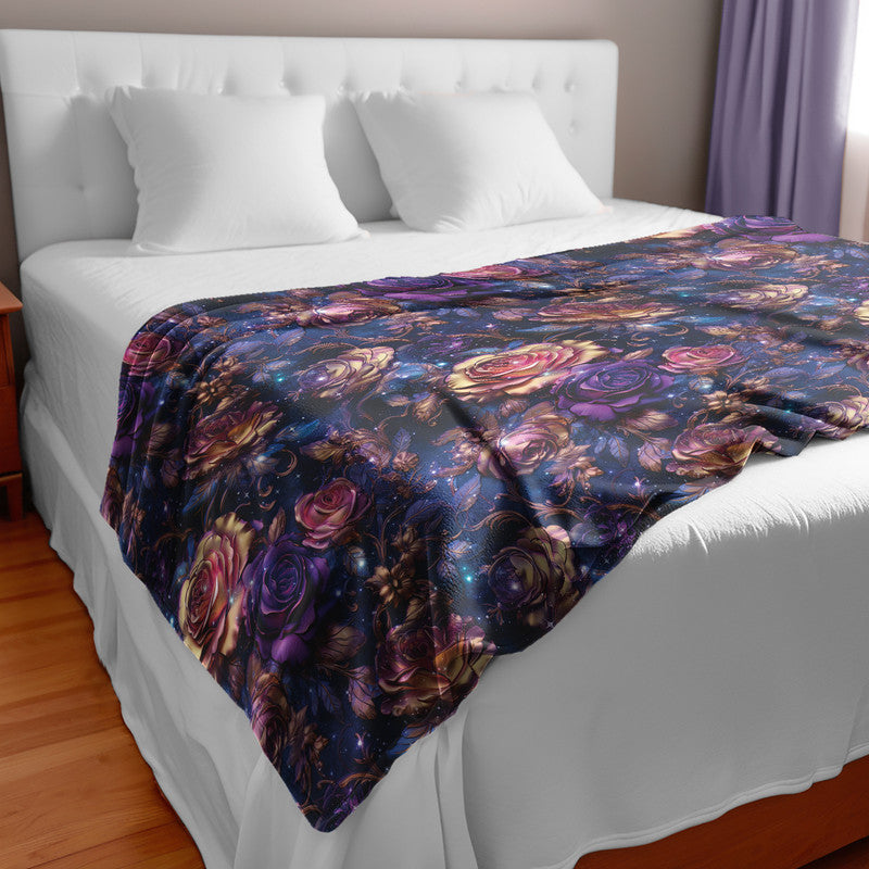 Midnight Roses Light Bed Throw