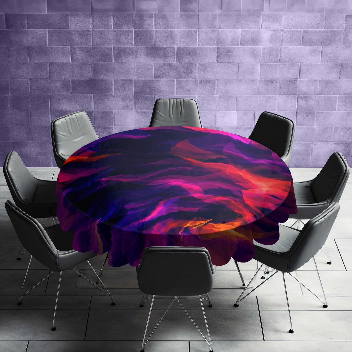 Midnight Mango Round Tablecloth