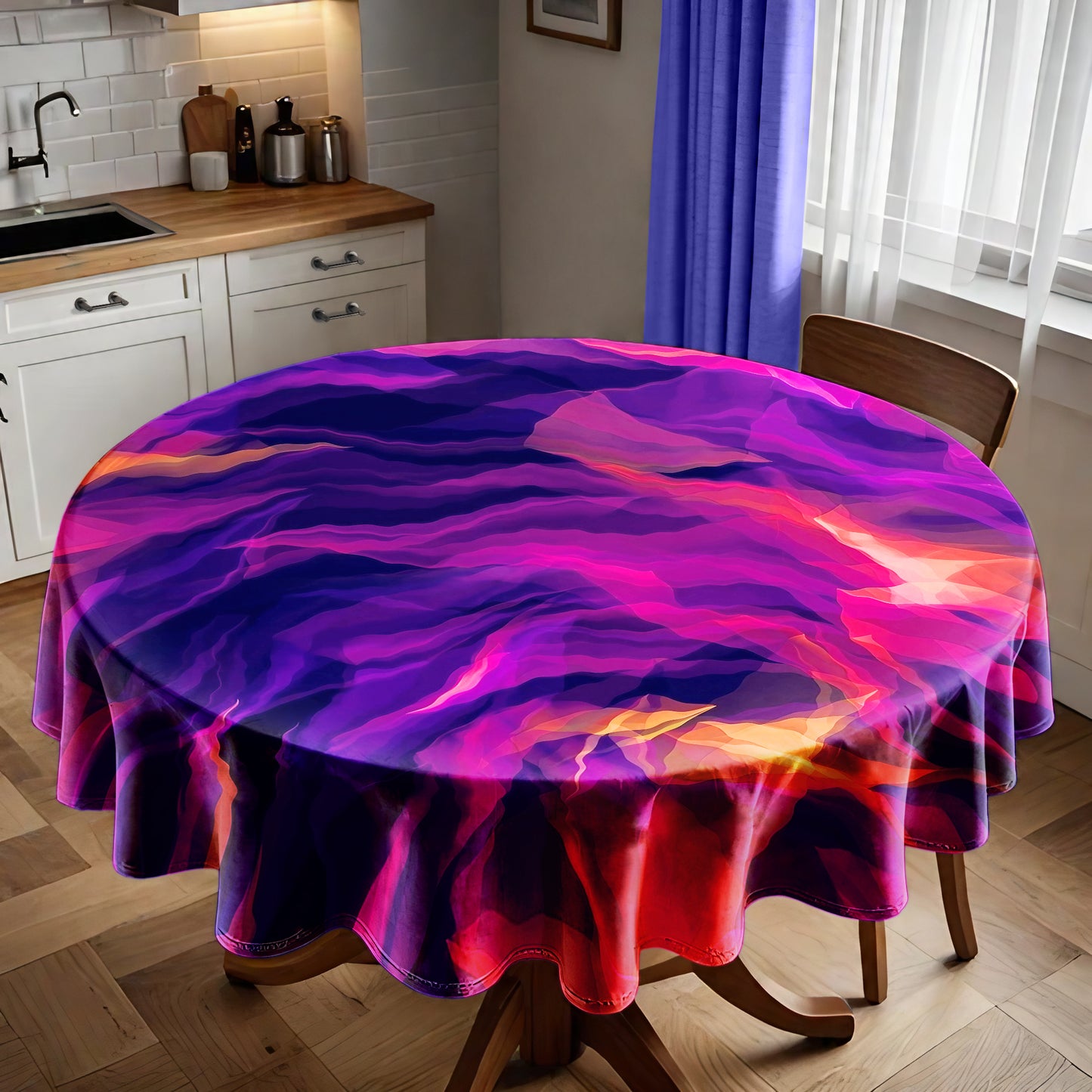Midnight Mango Round Tablecloth