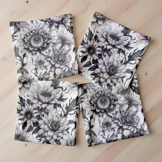 Midnight Flowers in the Shadow Luxury Scatter Covers By Nathan Pieterse (Set of 4)